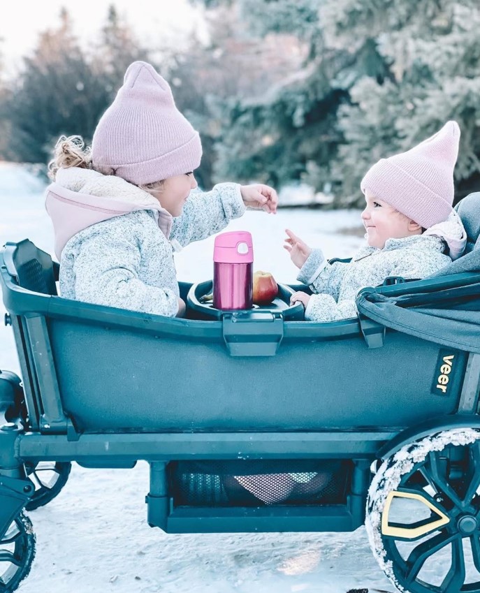 Make the stroller wagon a moving picnic place
